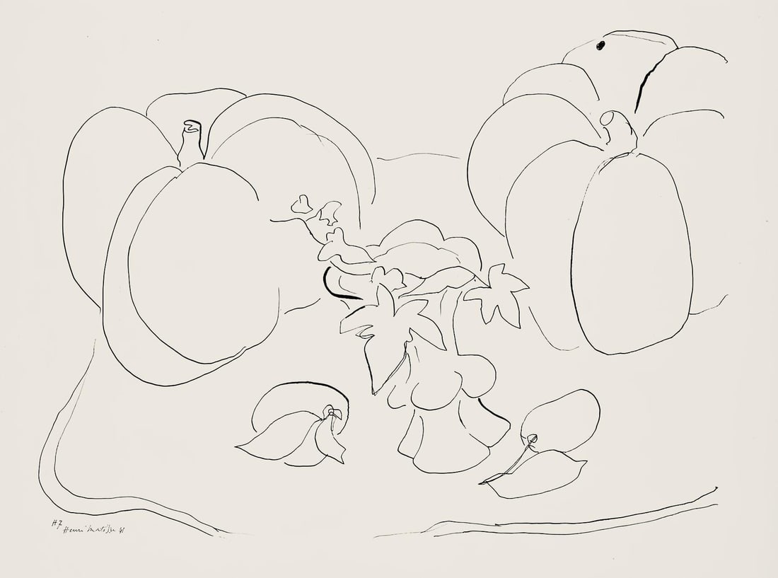 Henri Matisse, Serie H, var. 7 (Duthuit 9), Henri Matisse, Dessins, Themes et variations, Limited: Lithograph on velin pur fil paper. Paper Size: 9.625 x 12.875 inches. Excellent condition. Inscription: Signed in the plate and unnumbered, as issued. Notes: From the folio, Henri Matisse, Dessins, Th