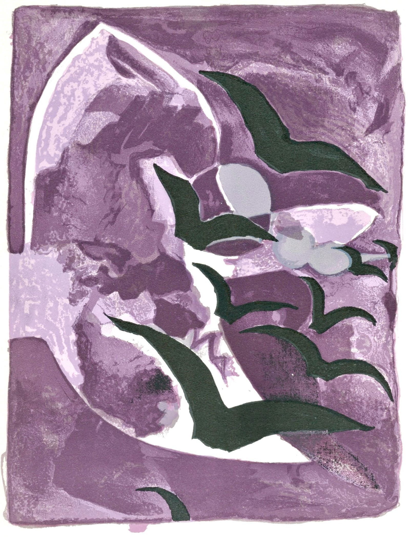 Georges Braque, Les oiseaux de nuit, Prints from the Mourlot Press, Limited Edition Lithograph: Lithograph on velin d'Arches paper. Paper Size: 10 x 7.5 inches. Inscription: Unsigned and unnumbered, as issued. Notes: From the album, Prints from the Mourlot Press, exhibition sponsored by the Fren