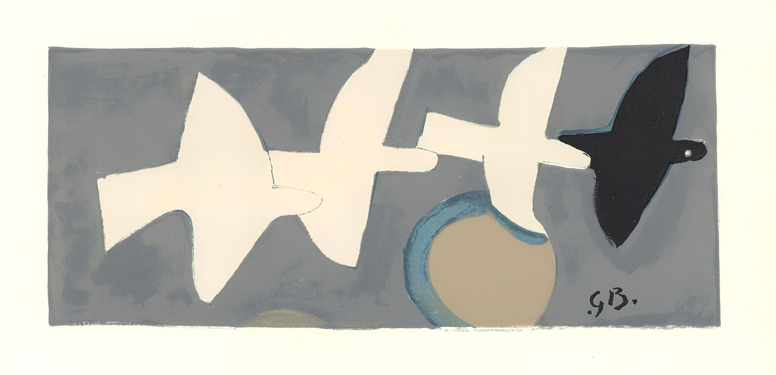 Georges Braque, Quatre oiseaux (Maeght 1030), Derriere le miroir, Limited Edition Lithograph (1 of 4)