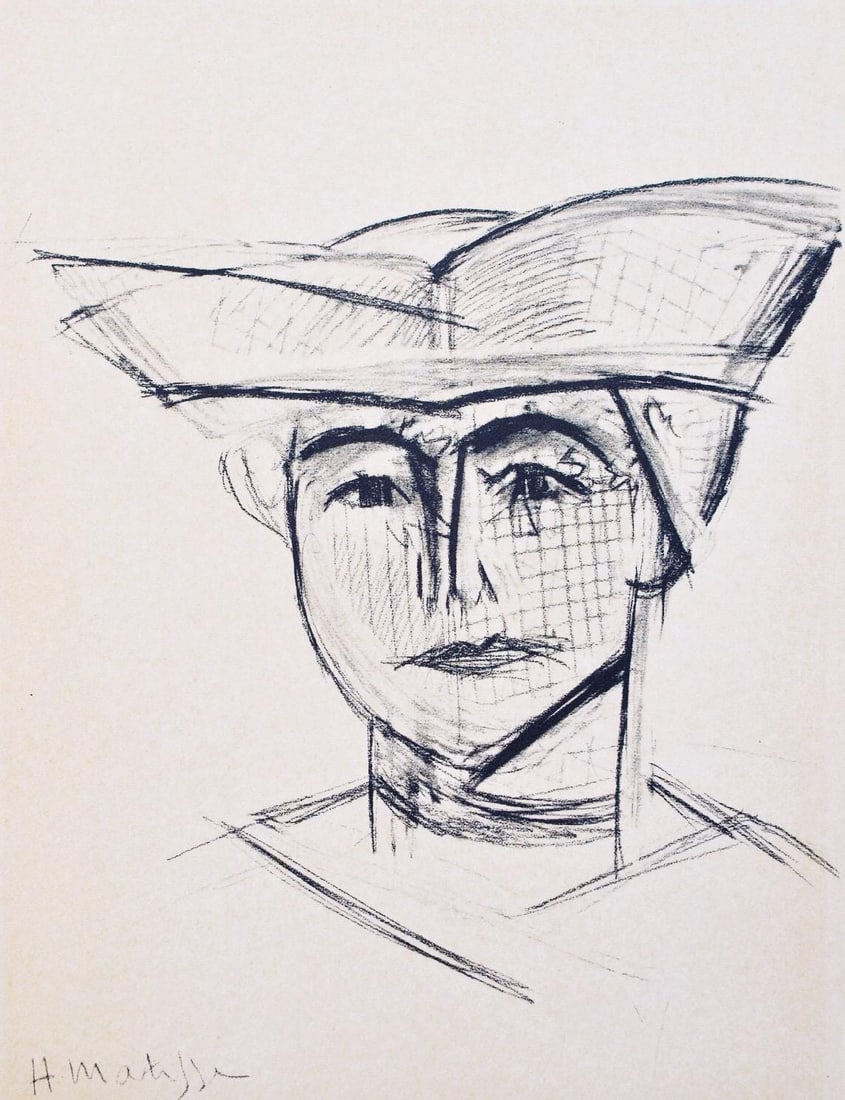 Henri Matisse, Madame H. Matisse, Portraits par Henri Matisse, Limited Edition Heliogravure: Heliogravure on velin paper, mounted on velin paper backing sheet, as issued. Paper Size: 12 x 9.25 inches; image size: 9.05 x 7.08 inches. Inscription: Signed in the plate and unnumbered, as issued.