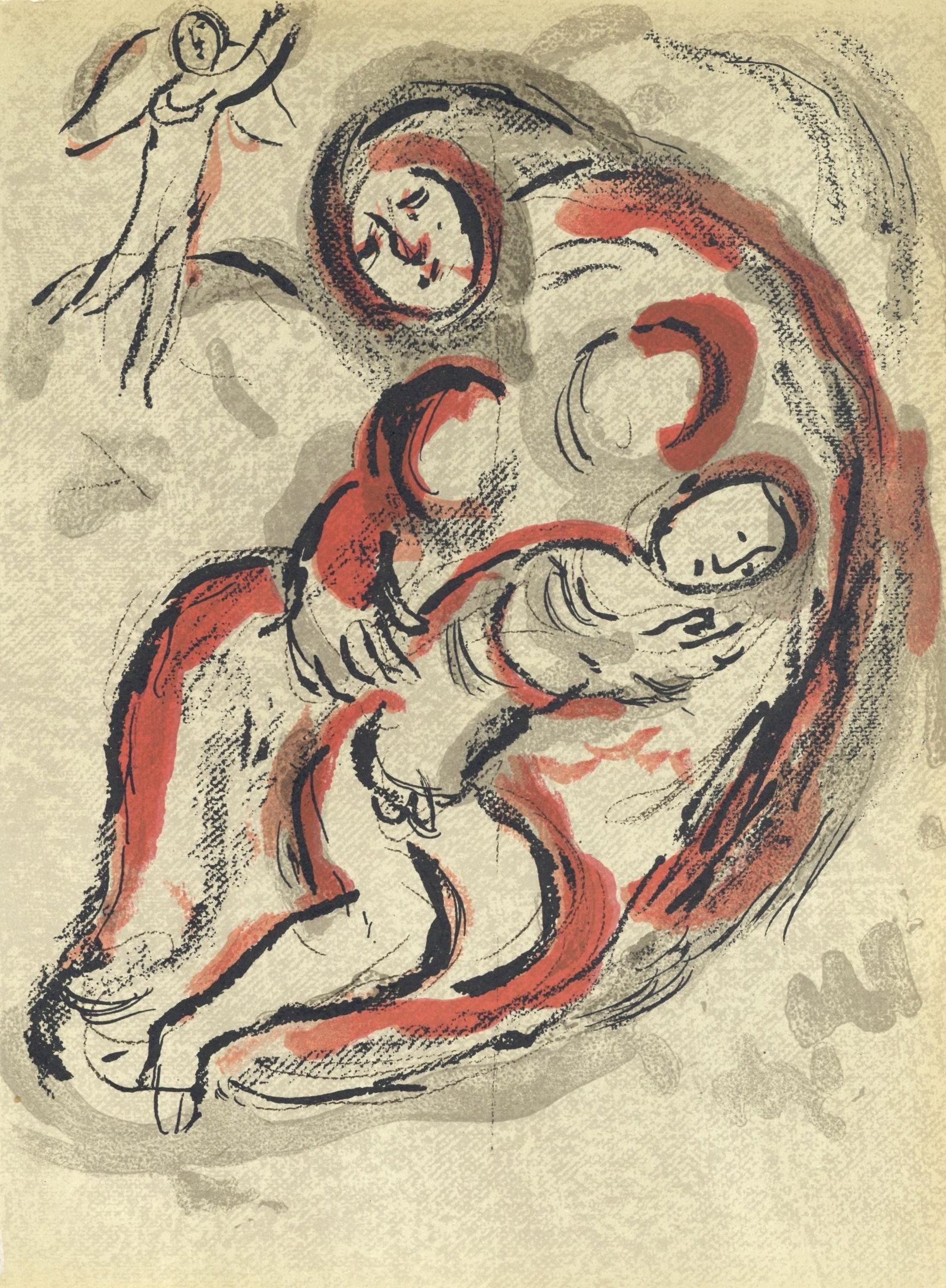 Marc Chagall, Agar dans le desert (Mourlot 117-46; Cramer 25), Dessins Pour La Bible, Verve, Revue,: Lithograph on velin des Papeteries du Marais paper. Paper Size: 14 x 10.25 inches. Inscription: Unsigned and unnumbered, as issued. Catalogue raisonne references: Cain, Julien, and Fernand Mourlot. Ch