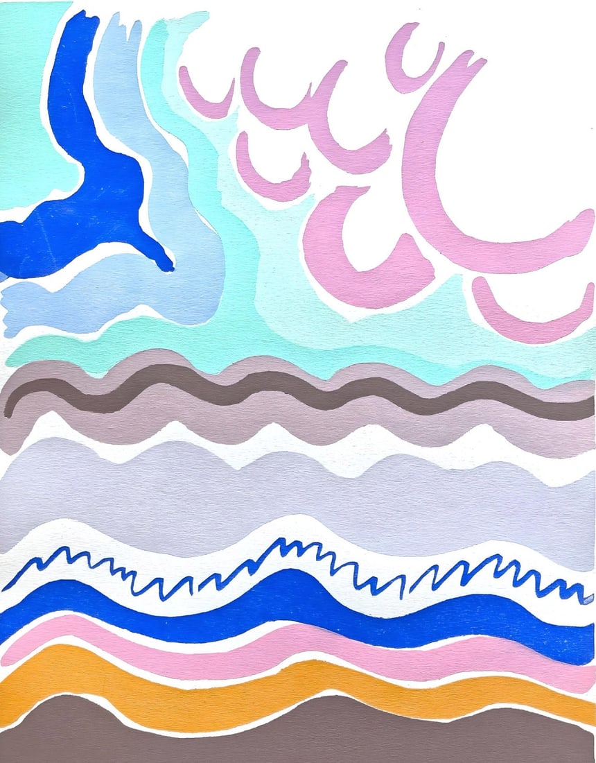 Sonia Delaunay, Planche No. 14, Compositions, couleurs, idees: Sonia Delaunay, Limited Edition: Colour stencil with dense gouache inks on velin paper. Unsigned and unnumbered with printed title-heading designed by Delaunay, upper left, as issued. Paper Size: 12.625 x 9.625 inches. Excellent cond