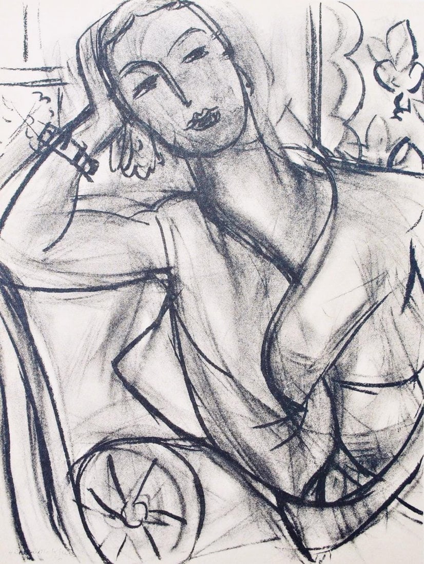 Henri Matisse, Madame Mary Hutchinson, Portraits par Henri Matisse, Limited Edition Heliogravure: Heliogravure on velin paper, mounted on velin paper backing sheet, as issued. Paper Size: 12 x 9.25 inches; image size: 9.05 x 6.69 inches. Inscription: Unsigned and unnumbered, as issued. Condition: