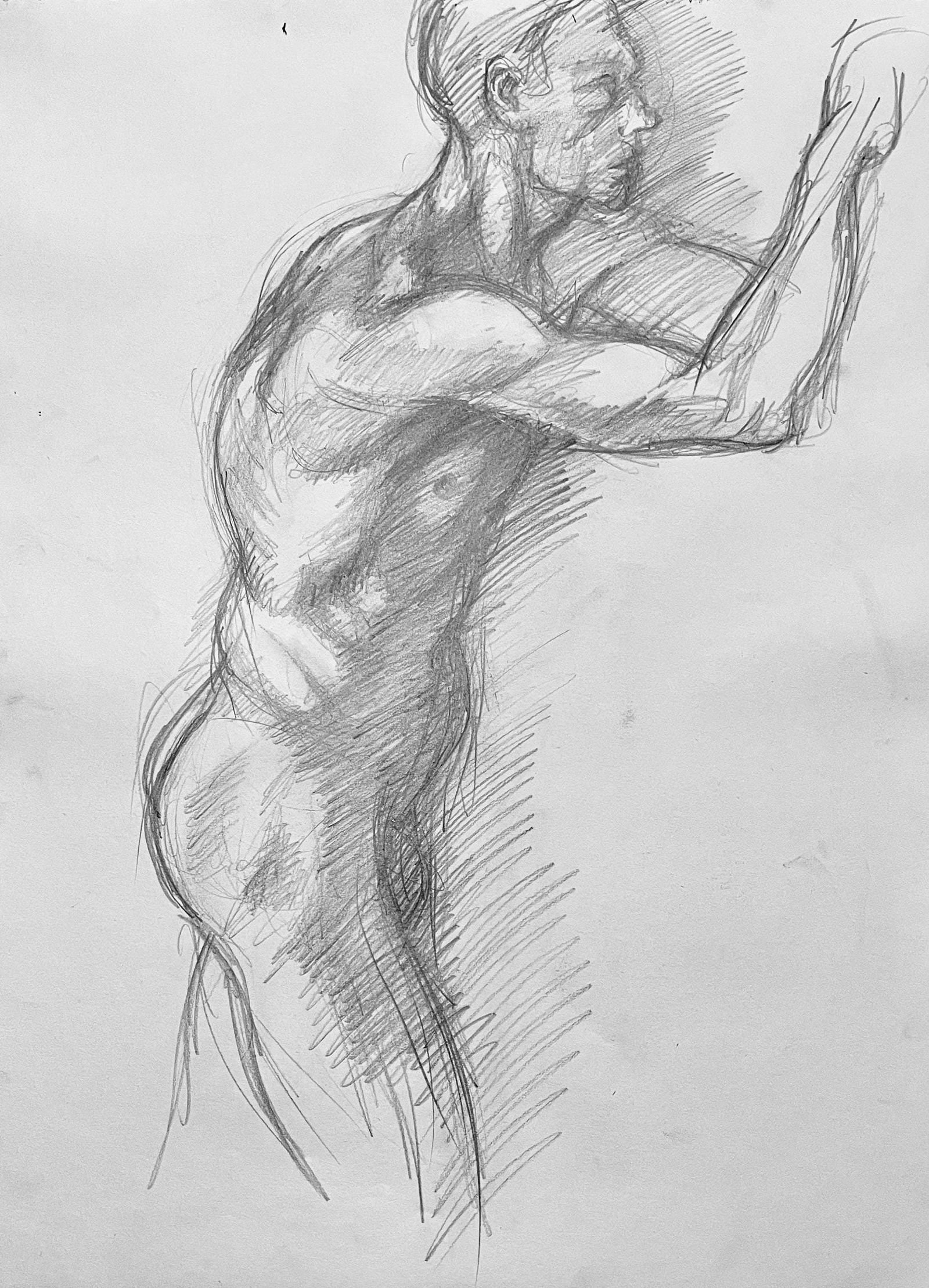 Ian Hornak, Renaissance Male Nude Figure Study, 1963, Original Drawing (1 of 4)