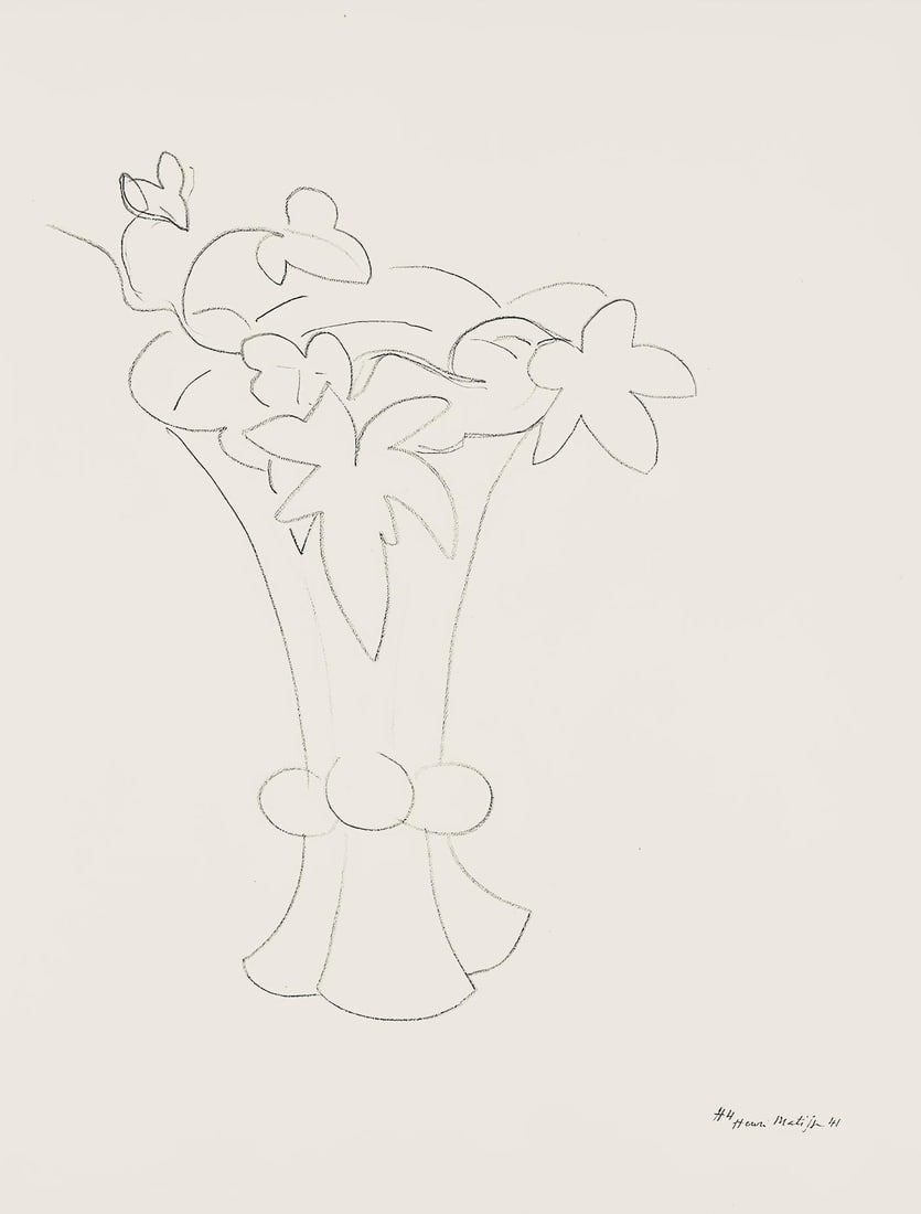 Henri Matisse, Serie H, var. 4 (Duthuit 9), Henri Matisse, Dessins, Themes et variations, Limited: Lithograph on velin pur fil paper. Paper Size: 12.875 x 9.625 inches. Excellent condition. Inscription: Signed in the plate and unnumbered, as issued. Notes: From the folio, Henri Matisse, Dessins, Th