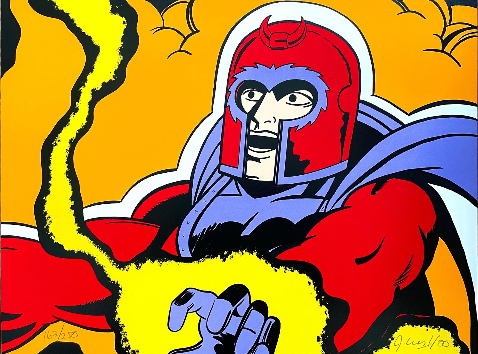 John Matos 'Crash', Magneto, Crash x (X-Men Portfolio), Signed, Limited Edition Silkscreen: Silkscreen in nine colors on museum board. Paper size: 18 x 24 inches. Inscription: Hand signed and numbered, as issued. Condition: Excellent. Notes: From the folio, Crash x (X-Men Portfolio), 2000. P