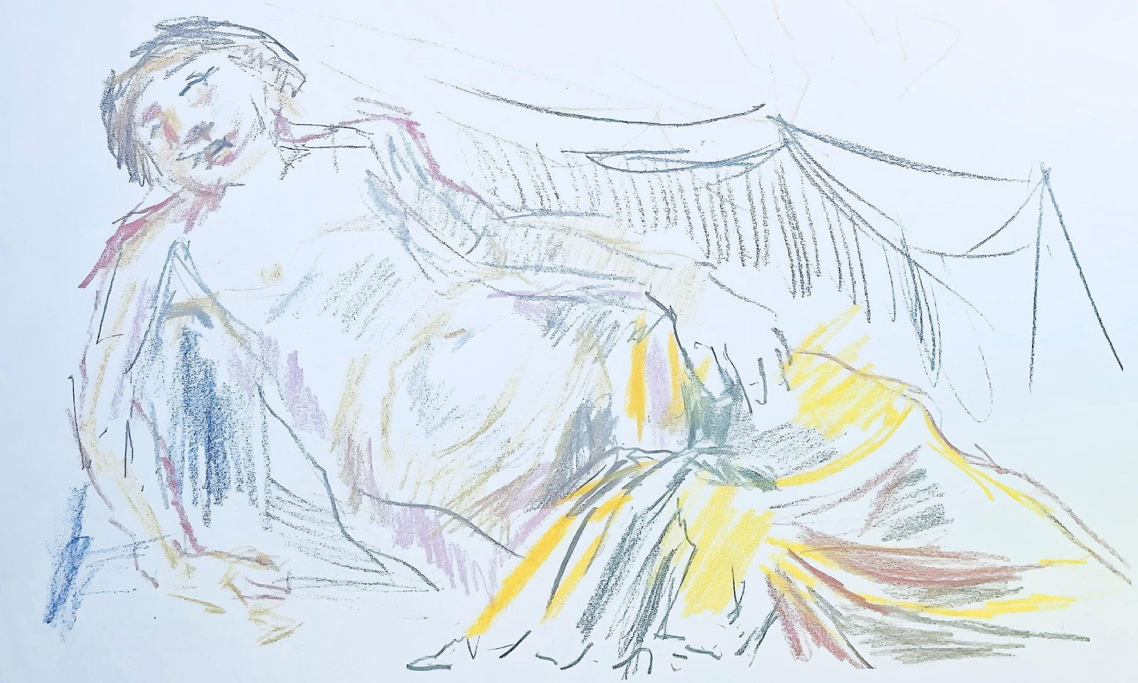 Oskar Kokoschka, Composition, Skizzenbuch der Italienischen Reise 1963, Limited Edition Lithograph: Lithograph on Butten paper. Inscription: Unsigned and unnumbered, as issued. Paper Size: 11.22 x 14.17 inches. Excellent condition. From the volume, Skizzenbuch der Italienischen Reise 1963, 2001. Pub