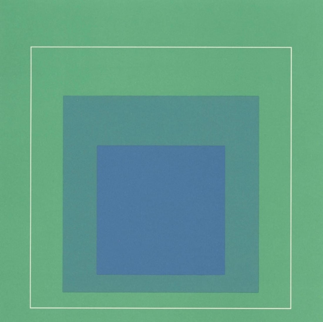 Josef Albers, Homage to the Square, Josef Albers: White Line Squares, Limited Edition Lithograph: Lithograph on velin paper. Paper Size: 7.5 x 7.25 inches. Excellent condition. Inscription: Unsigned and unnumbered, as issued. Notes: From the portfolio, Josef Albers: White Line Squares, 1966. Publi