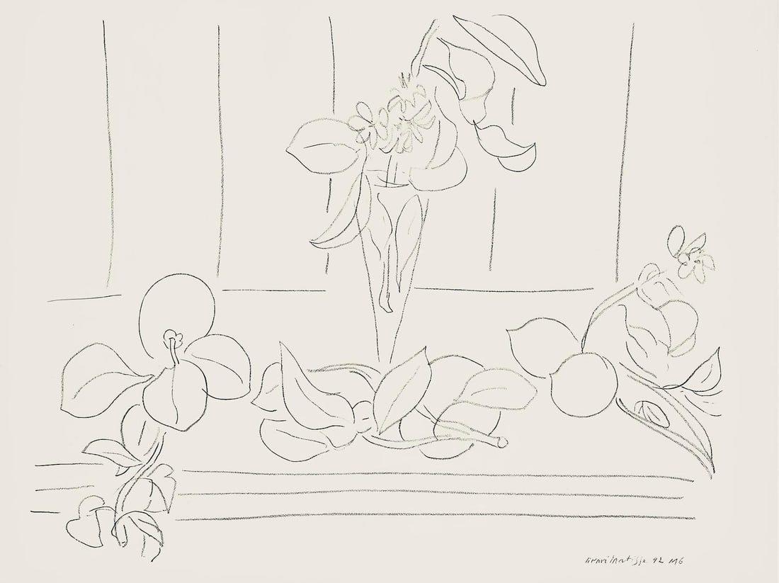 Henri Matisse, Serie M, var. 6 (Duthuit 9), Henri Matisse, Dessins, Themes et variations, Limited: Lithograph on velin pur fil paper. Paper Size: 9.625 x 12.875 inches. Excellent condition. Inscription: Signed in the plate and unnumbered, as issued. Notes: From the folio, Henri Matisse, Dessins, Th