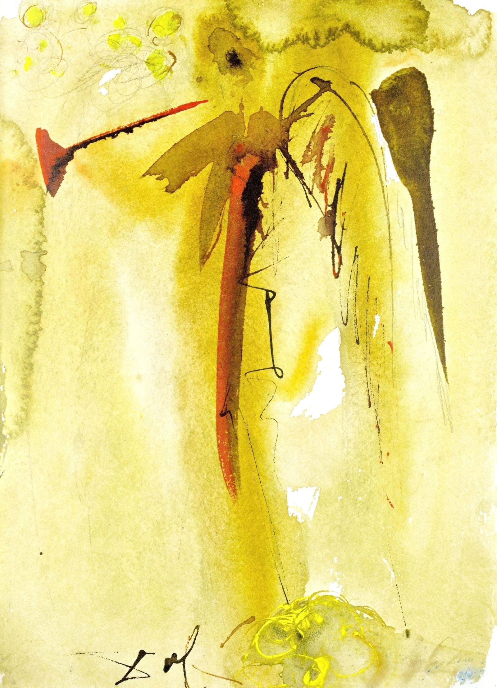 Salvador Dali, Composition (Michler/Lopsinger 1600; Field 69-3), Biblia Sacra, Limited Edition: Lithograph in colors on velin Fabriano charta ex meris pannis "ab alveo" manu fabricata, perlucidis figuris intexta paper. Paper size: 19 x 13.75 inches. Inscription: Signed in the plate and