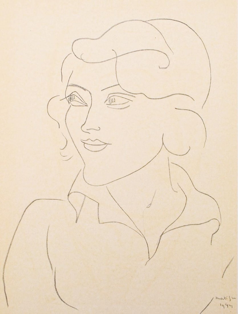 Henri Matisse, Mademoiselle A.Nelck, Portraits par Henri Matisse, Limited Edition Heliogravure: Heliogravure on velin paper, mounted on velin paper backing sheet, as issued. Paper Size: 12 x 9.25 inches; image size: 9.05 x 6.69 inches. Inscription: Unsigned and unnumbered, as issued. Condition: