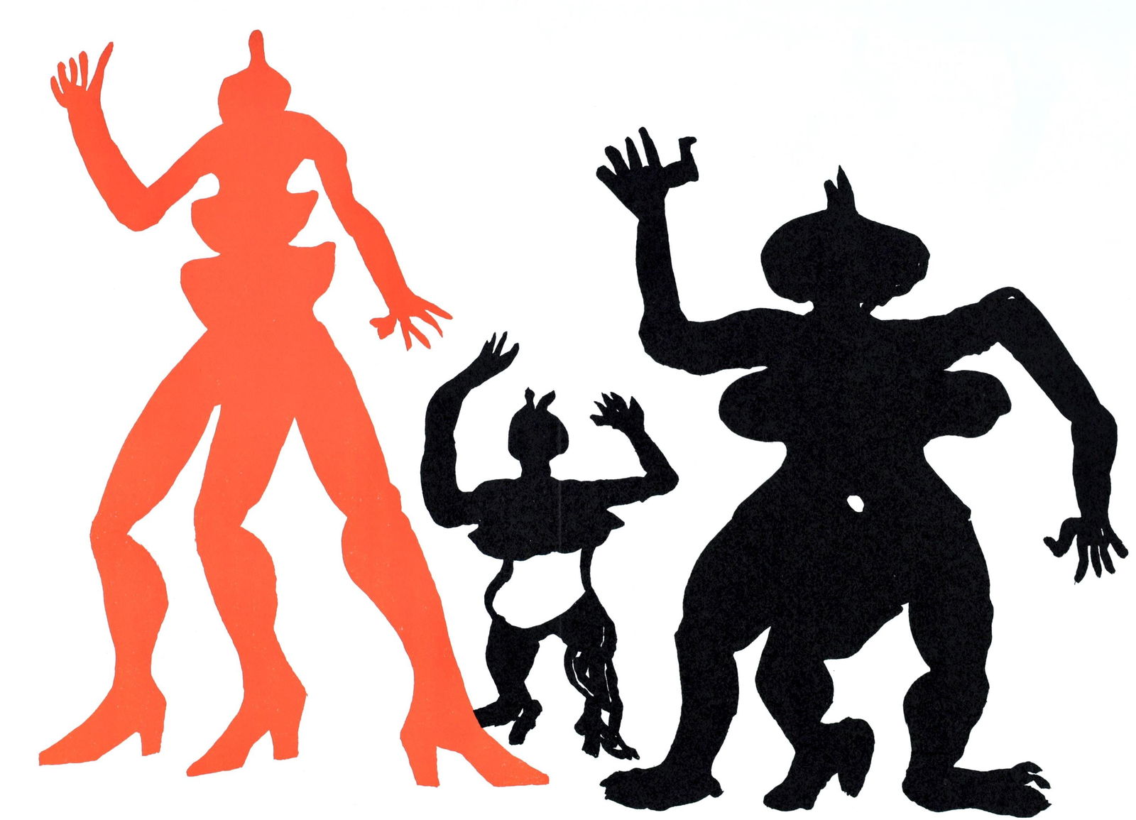 Alexander Calder, Les folles de Sache, Derriere le miroir, Limited Edition Lithograph: Lithograph on velin paper. Paper Size: 15 x 22 inches, with centerfold, as issued. Inscription: Unsigned and unnumbered, as issued. Condition: Very good/excellent, consistent with age. Notes: From