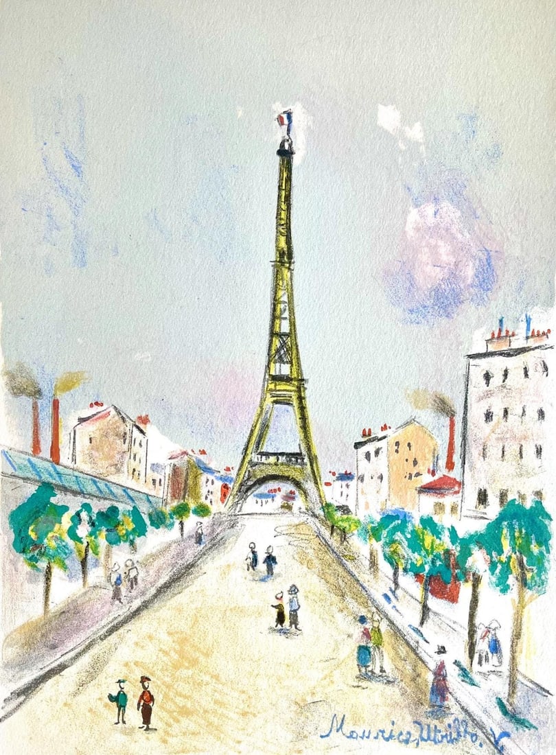 Maurice Utrillo, la Tour Eiffel, Paris Capitale, Limited Edition Lithograph (1 of 4)