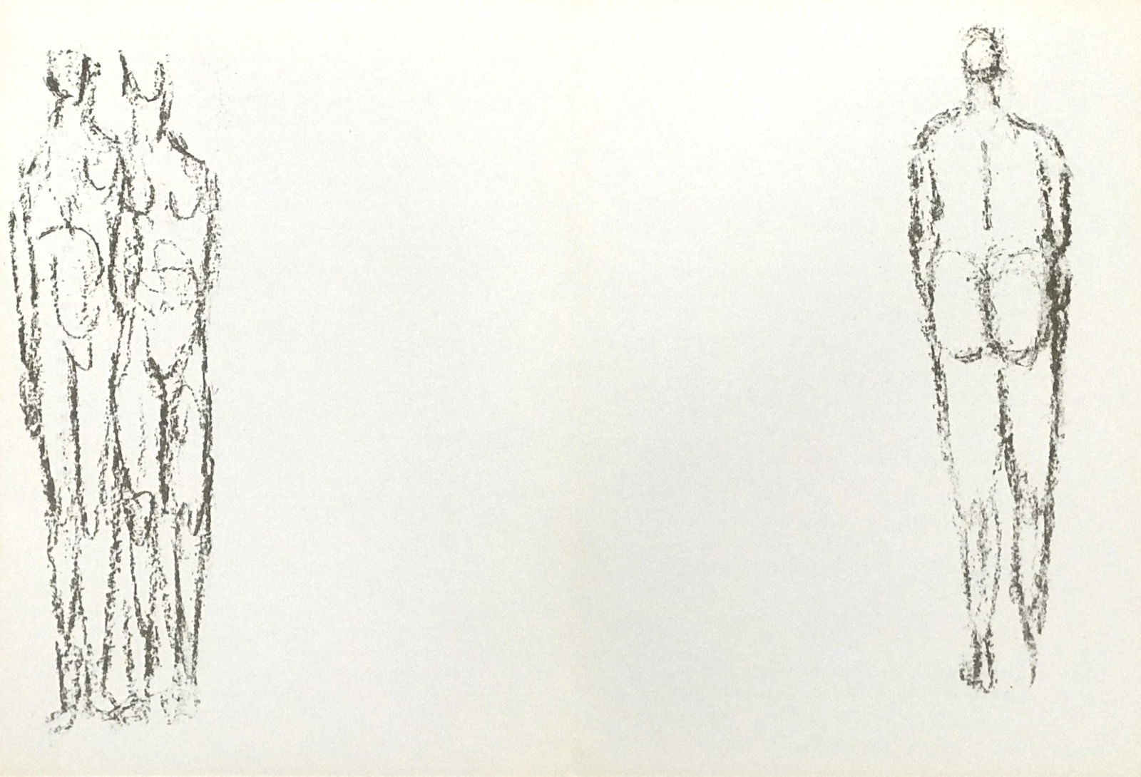 Raoul Ubac, Composition, Derriere le miroir, Limited Edition Lithograph: Lithograph on velin paper. Paper size: 15 x 22 inches. Excellent condition, with centerfold, as issued. Inscription: Unsigned and unnumbered, as issued. Notes: From Derriere le miroir, N deg 161, 1966