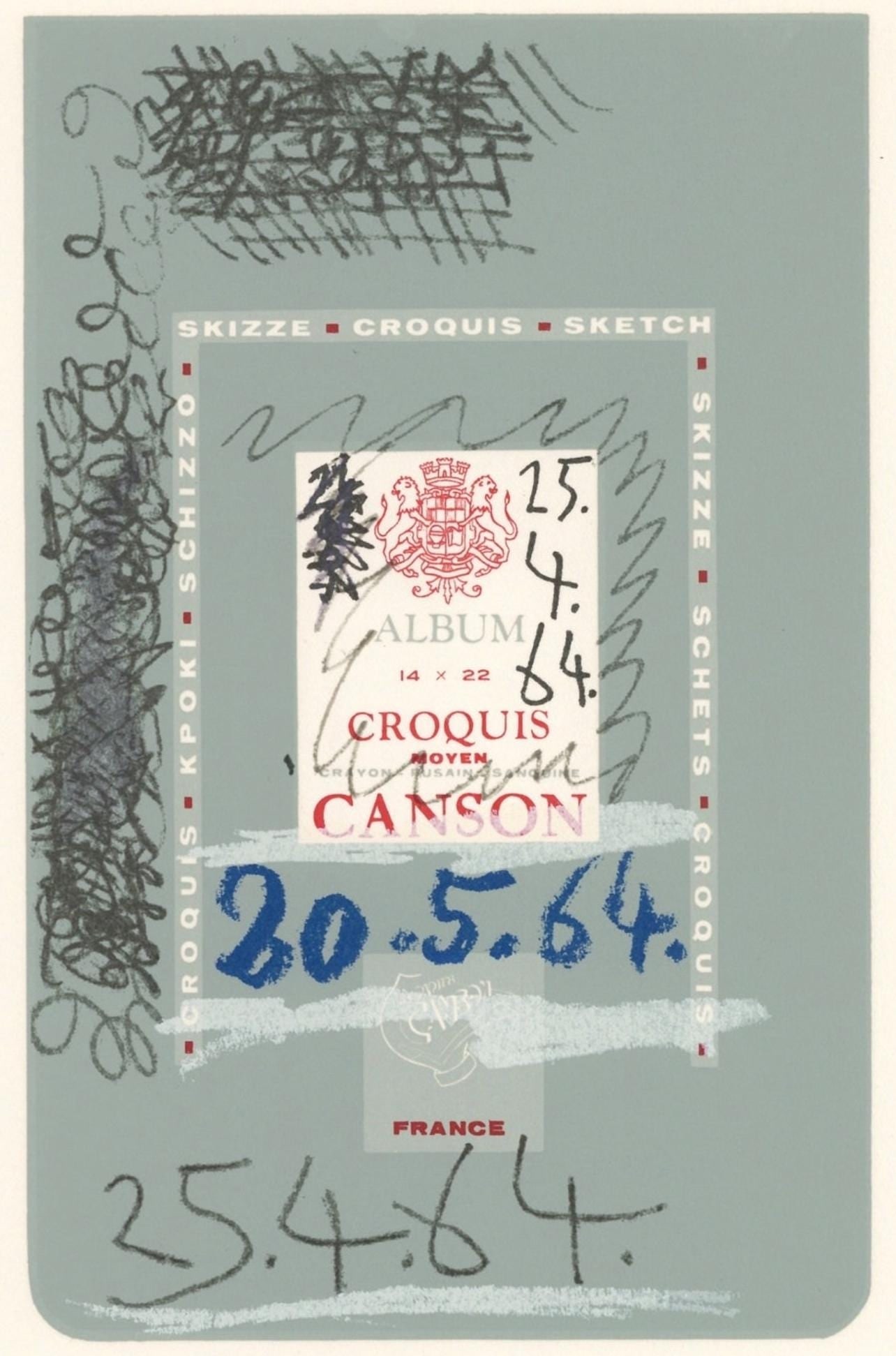 Pablo Picasso, 25.4.64. (Cramer 148), Le Gout du Bonheur, Limited Edition Mixed Media Lithograph: Lithograph and silkscreen with grease crayon, lithographic tusche, lead pencil, charcoal on velin d'Arches paper. Paper size: 12.8 x 9.84 inches. Inscription: Unsigned and unnumbered, as issued.