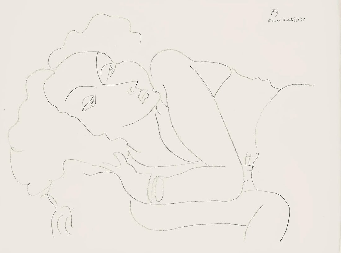 Henri Matisse, Serie F, var. 9 (Duthuit 9), Henri Matisse, Dessins, Themes et variations, Limited: Lithograph on velin pur fil paper. Paper Size: 9.625 x 12.875 inches. Excellent condition. Inscription: Signed in the plate and unnumbered, as issued. Notes: From the folio, Henri Matisse, Dessins, Th