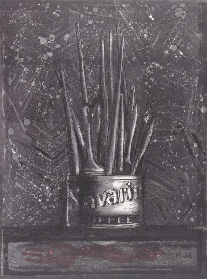 Jasper Johns, Composition, Jasper Johns, 17 Monotypes, Limited Edition Heliogravure: Heliogravure on velin paper. Paper Size: 12.375 x 9.375 inches. Excellent condition. Inscription: Unsigned and unnumbered, as issued. Notes: From the album, Jasper Johns, 17 Monotypes, 1982. Published