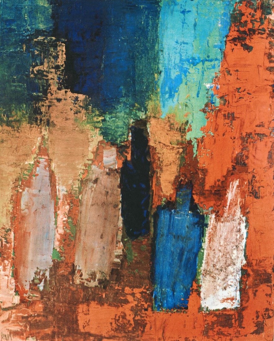 Nicolas de Stael, Bouteilles, Nicolas de Stael, Peintres d'aujourd'hui, Limited Edition Heliogravure: Heliogravure on velin paper. Paper Size: 13.78 x 10.83 inches. Inscription: Signed in the plate and unnumbered, as issued. Notes: From the folio, Nicolas de Stael, Peintres d'aujourd'hui, 1960. Publis