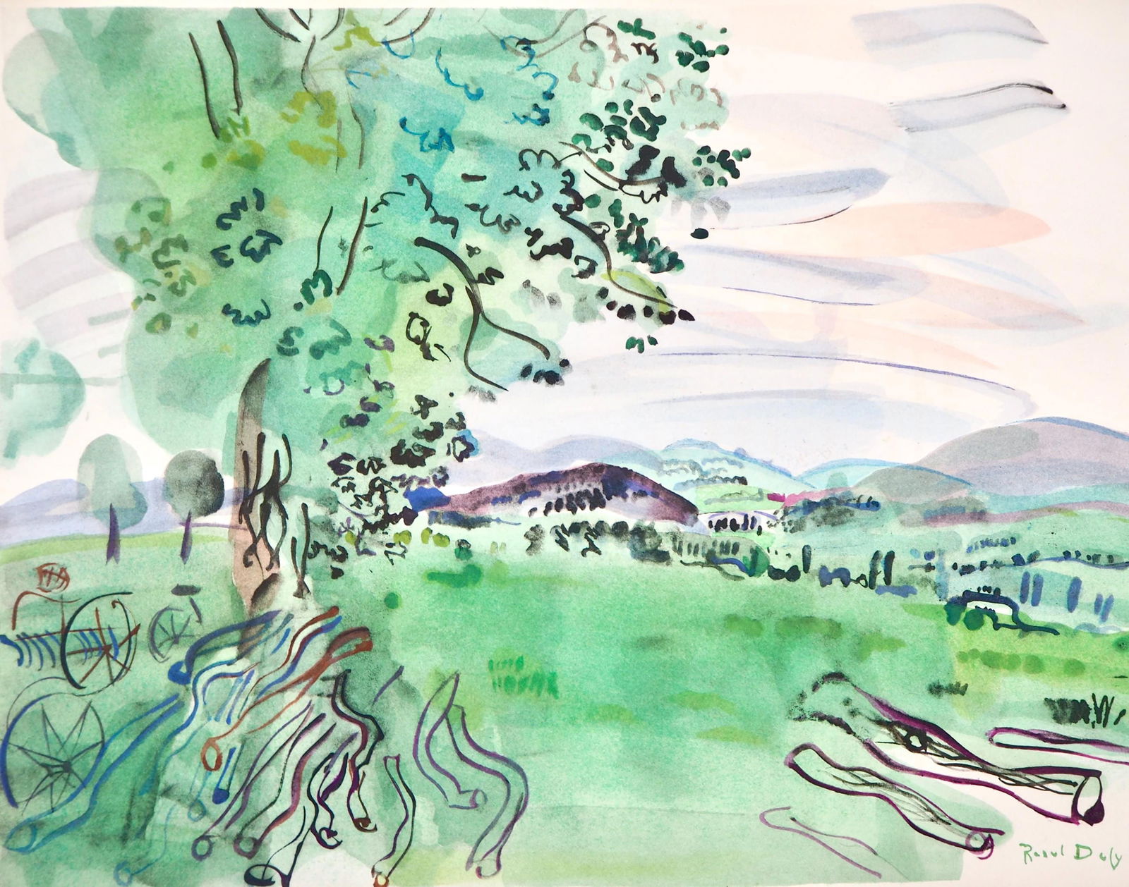 Raoul Dufy, Composition, Eaux-de-vie, Esprit de la fleur et du fruit, Limited Edition Lithograph (1 of 4)