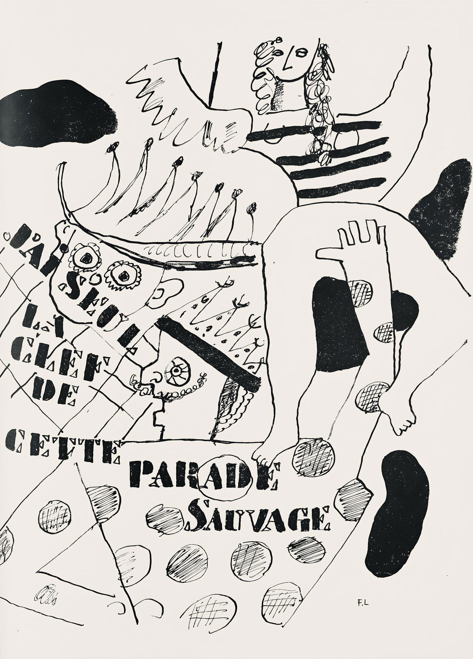 Fernand Leger, Composition (Saphire 24-38), Les Illuminations, Limited Edition Lithograph: Lithograph on papier velin teinte, fait a la main paper. Paper size: 13 x 9.75 inches. Excellent condition. Inscription: Unsigned and unnumbered, as issued. Notes: From the folio, Les Illuminations, 1