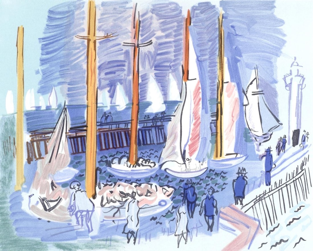 Raoul Dufy, Regates, Lettre a mon peintre Raoul Dufy, Limited Edition Lithograph (1 of 4)