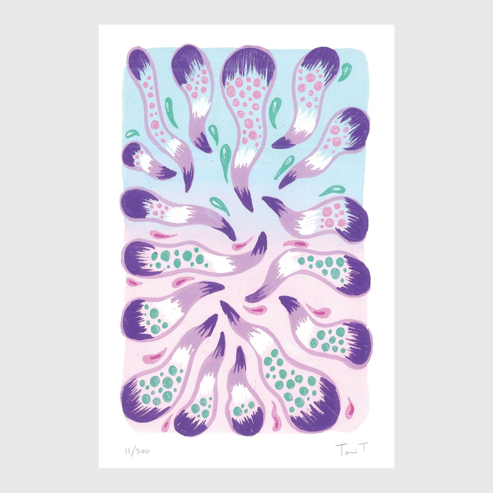 Pastel Drops with Dots: Artist: Tanvi Thakur (1996) Title: Pastel Drops with Dots, Drops With Dots Series Year: 2025 Medium: Archival Pigment Print on Paper Edition: 300 Size: 8 x 12 inches Inscription: Signed and numbered b