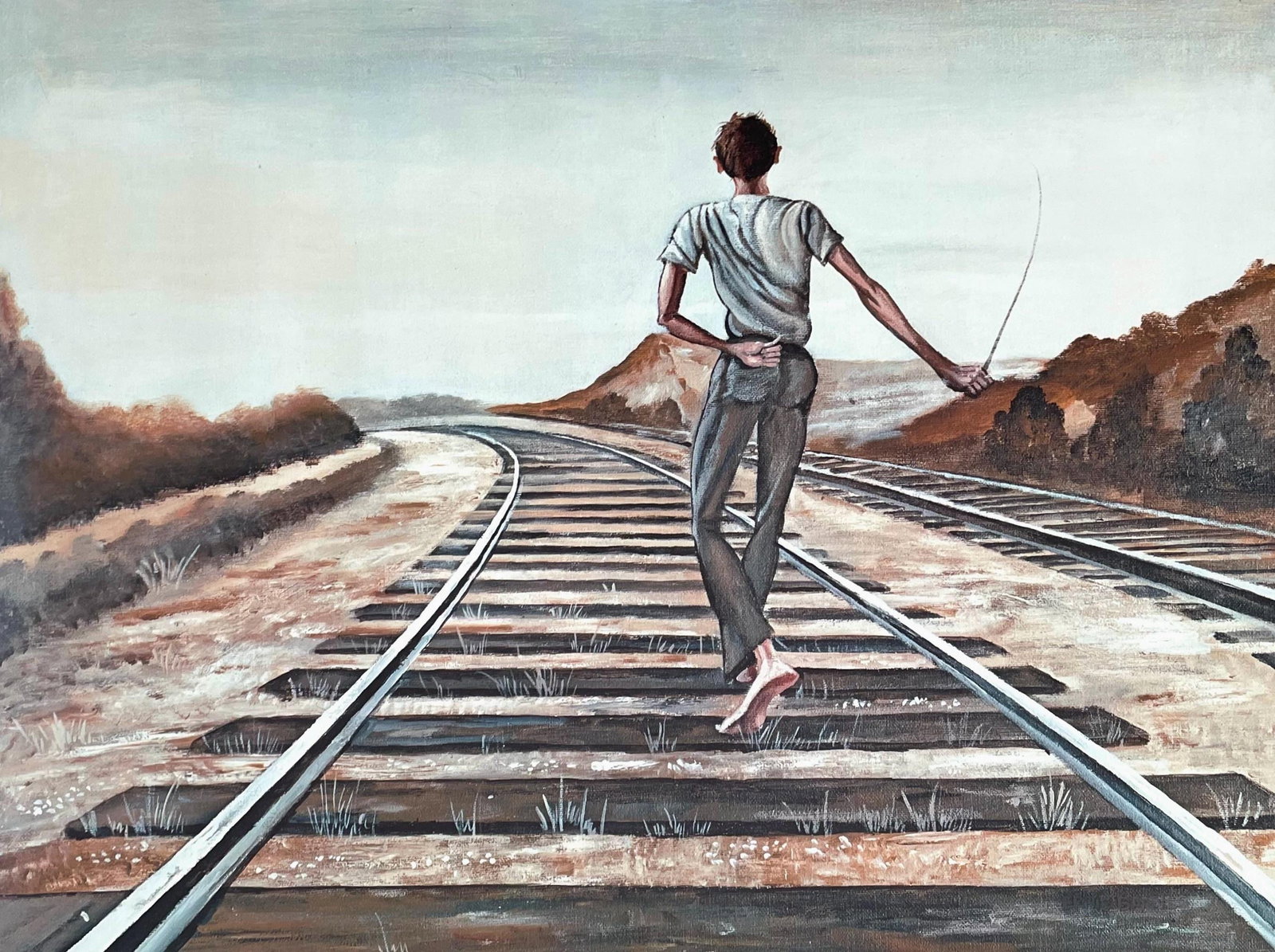 Ernie Barnes, Destination Unknown, Limited Edition Lithograph: Lithograph on velin paper. Paper Size: 19.5 x 25 inches. Excellent condition. Inscription: Hand signed and numbered, as issued. Notes: Published by London Arts, Inc., Detroit; printed by Z. Rather, De