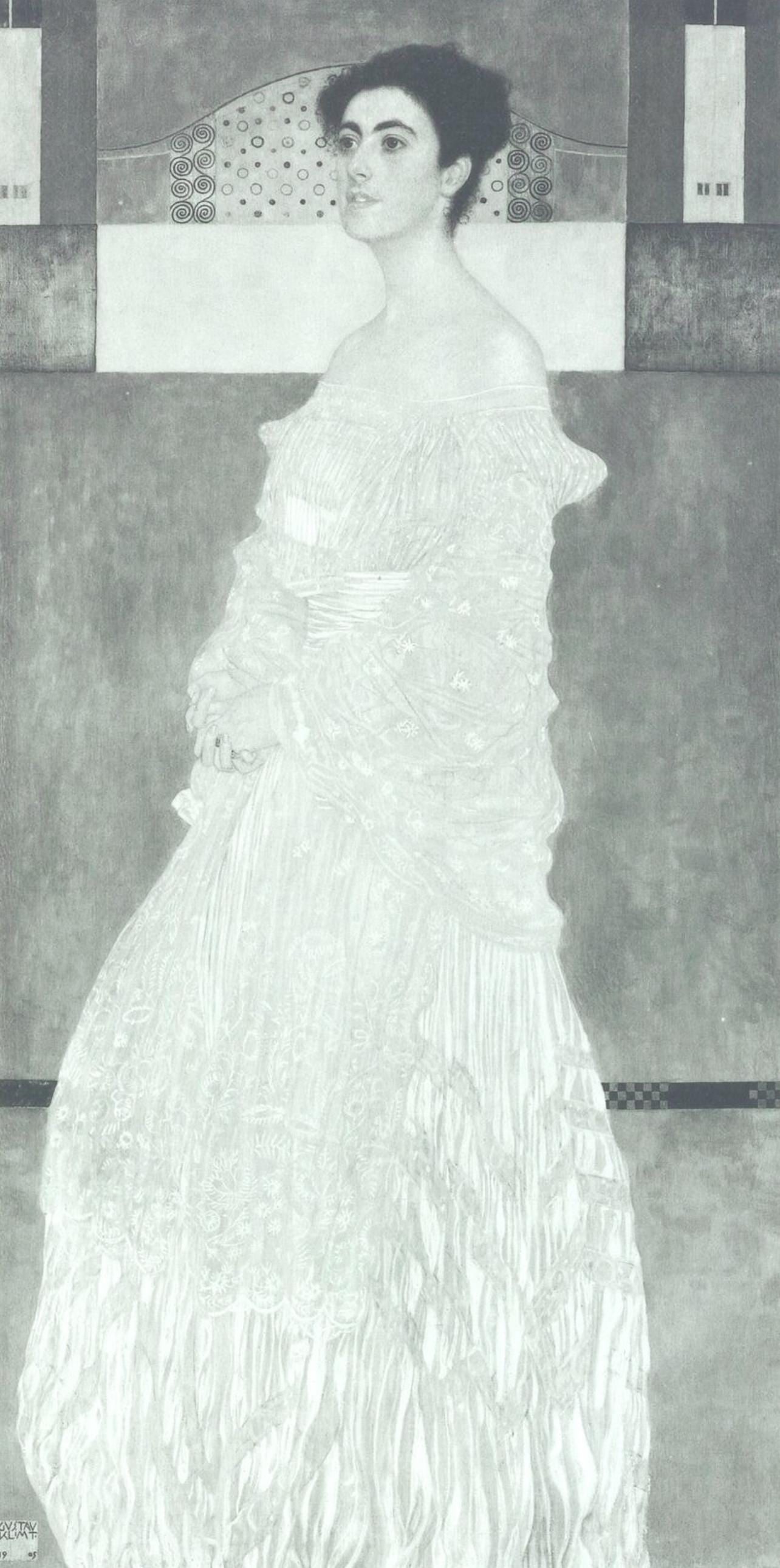 Gustav Klimt, Bildnis Baronin Wittgenstein, from Eine Nachlese, Limited Edition Heliogravure and: Heliogravure and collotype on velin paper. Paper size: 18.86 x 17.91 inches, overall; 12.48 x 6.18 inches, image size. Inscription: Signed in the plate, and unnumbered, as issued. Condition: Very