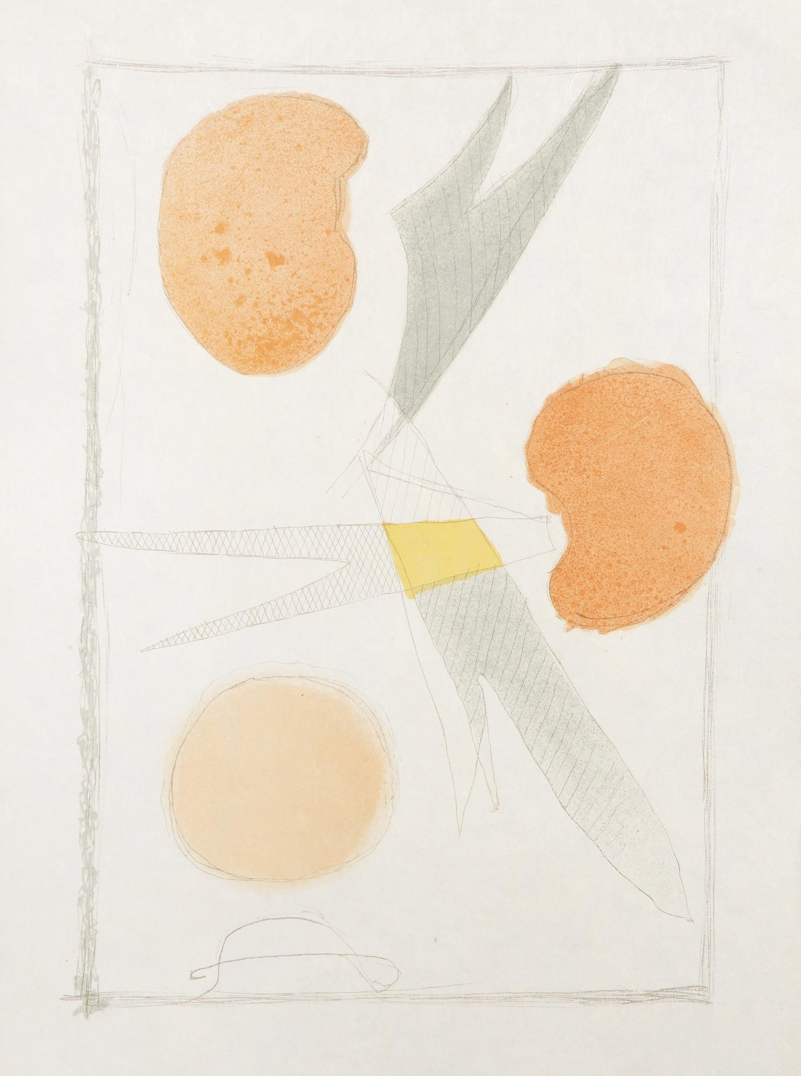 Georges Braque, Composition (Vallier 143), La Liberte des Mers, Limited Edition Lithograph: Lithograph on grand velin d'Arches paper. Paper size: 22.83 x 15 inches. Excellent condition. Inscription: unsigned and unnumbered, as issued. Notes: from the folio, La Liberte des Mers, 1959. Publish