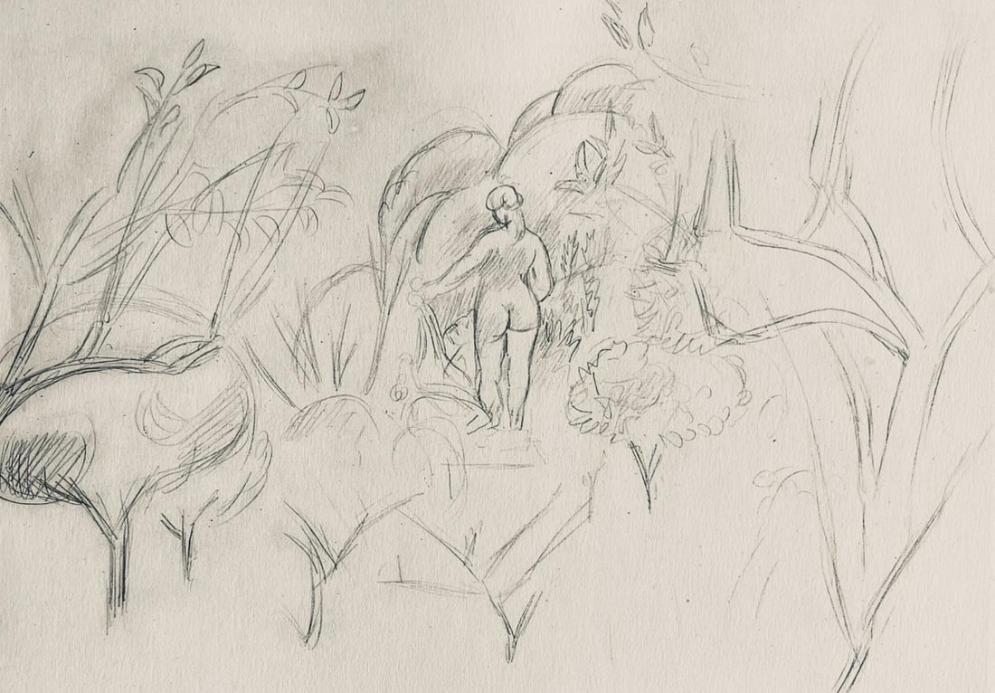 Henri Matisse, Composition (Dutel 3), Dessins de Henri-Matisse, Limited Edition Lithograph: Lithograph on velin Lafuma paper. Unsigned and unnumbered. Paper Size: 10 x 8 inches. Excellent condition. Notes: From the album, Dessins de Henri-Matisse, 1925. Published by Editions des Quatre