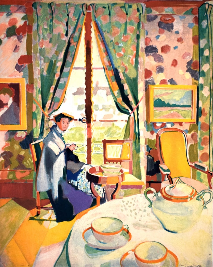 Maurice Marinot, Interieur, Fauves, Collection Pierre Levy, Limited Edition Lithograph: Lithograph on velin d'Arches paper. Inscription: Unsigned and unnumbered. Paper Size: 20 x 26 inches. Excellent condition. Notes: From the folio, Fauves, VII, Collection Pierre Levy, 1972; published b