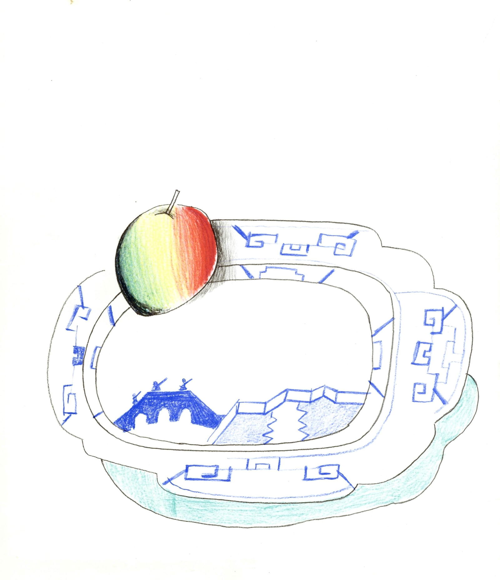 Saul Steinberg, Composition, Hommage a Aime et Marguerite Maeght, Derriere le miroir, Limited: Lithograph on velin paper. Paper Size: 15 x 11 inches. Inscription: Unsigned and unnumbered, as issued. Condition: Very good/excellent, consistent with age. Notes: From the folio, Derriere le miroir,