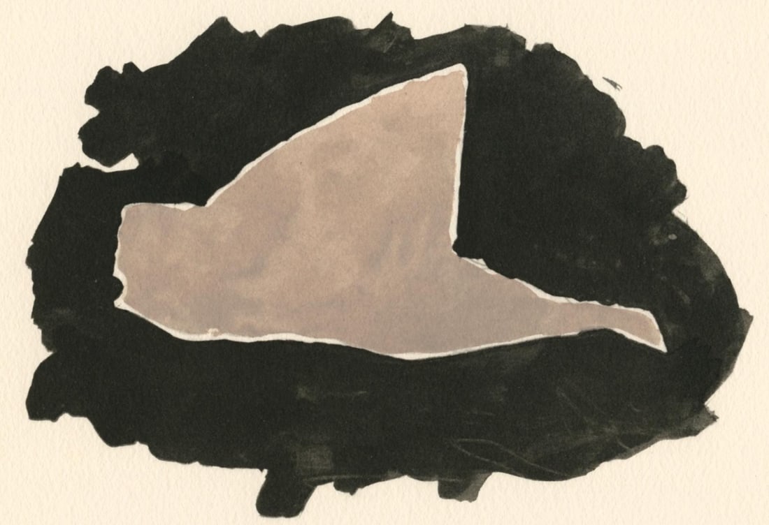 Georges Braque, Le canard, Georges Braque, Le Solitaire, XXe siecle, Limited Edition Lithograph: Lithograph, stencil on velin d'Arches paper. Paper Size: 7.25 x 9.375 inches. Inscription: Unsigned and unnumbered, as issued. Condition: Very good/excellent, consistent with age. Notes: From the albu