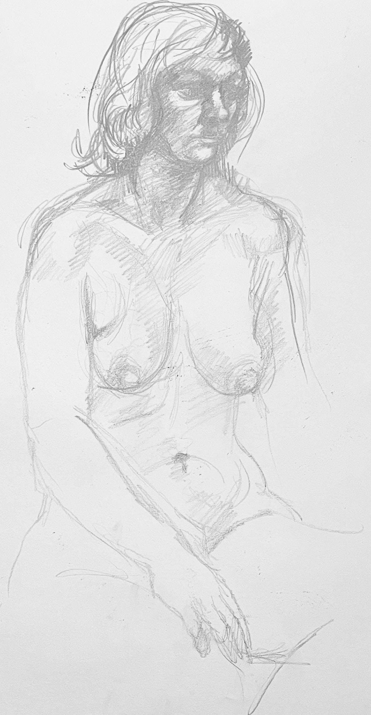 Ian Hornak, Renaissance Female Nude Figure Study, 1963, Original Drawing (1 of 4)