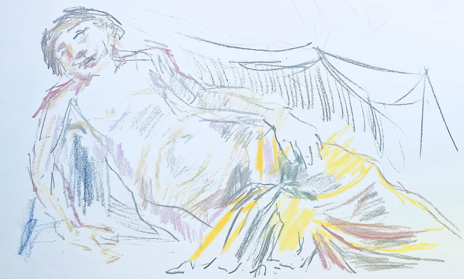 Oskar Kokoschka, Composition, Skizzenbuch der Italienischen Reise 1963, Limited Edition Lithograph: Lithograph on Butten paper. Inscription: Unsigned and unnumbered, as issued. Paper Size: 11.22 x 14.17 inches. Excellent condition. From the volume, Skizzenbuch der Italienischen Reise 1963, 2001.