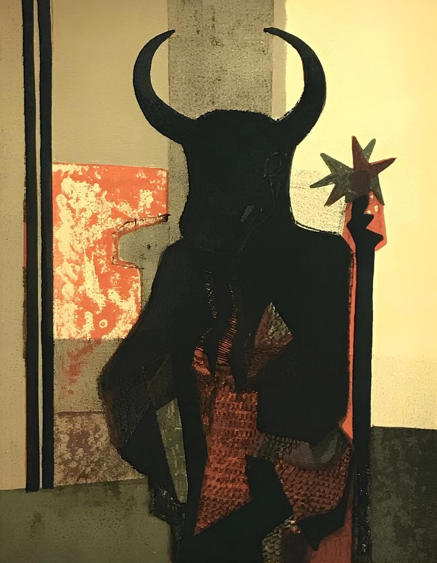 Andre Minaux, Composition, L'Odyssee, Limited Edition Lithograph: Lithograph on velin sirene des papeteries Arjomari paper. Paper size: 12 x 9.25 inches. Excellent condition. Inscription: Unsigned and unnumbered, as issued. Notes: From the folio, L'Odyssee, 1969. Pu