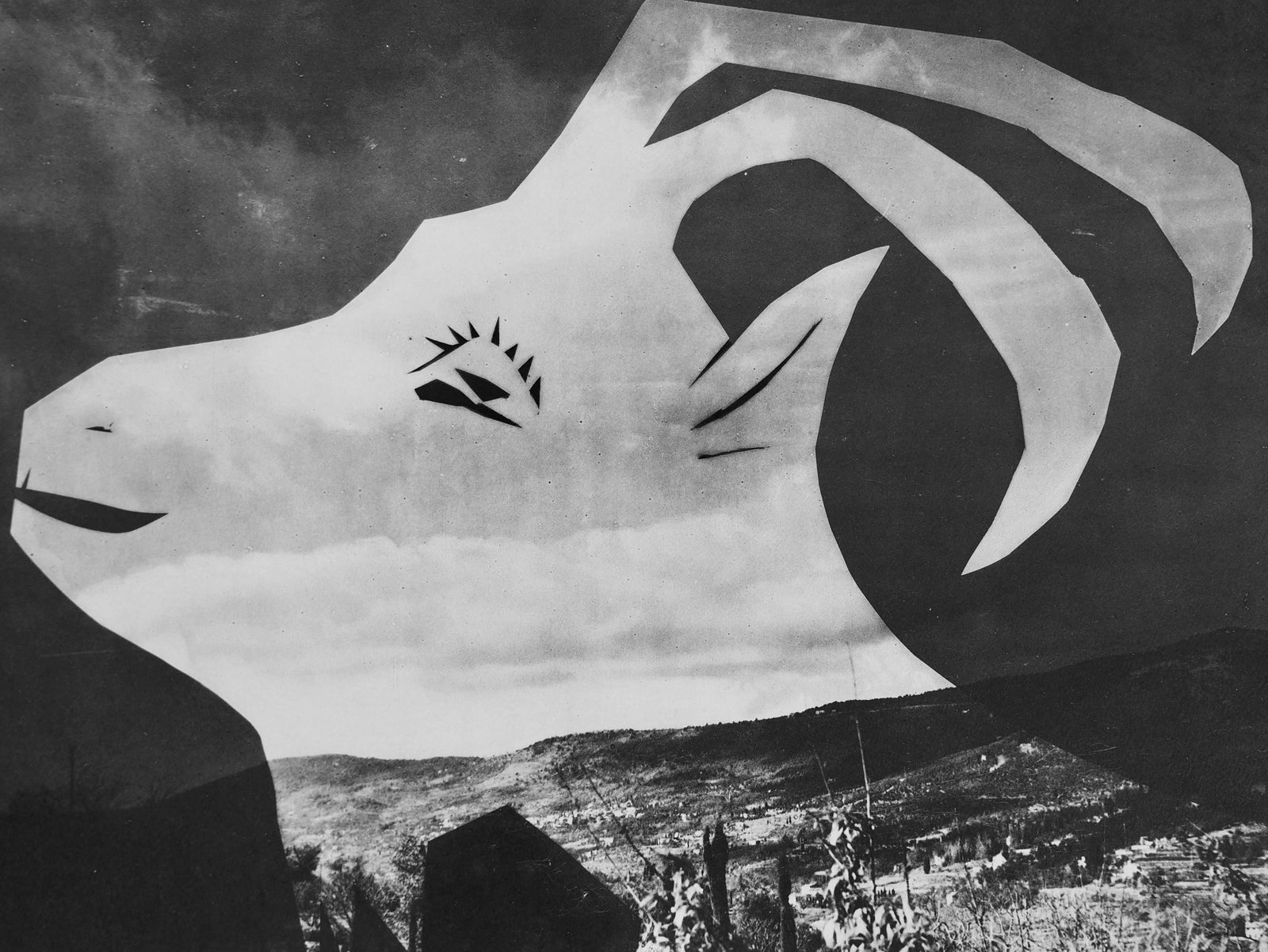 Pablo Picasso, Andre Villers, La chevre a l'horizon (Cramer 115), Diurnes, Decoupages et: Lithograph, stencil on velin d'Arches paper. Paper Size: 11.75 x 15.75 inches. Inscription: Unsigned and unnumbered, as issued. Catalogue raisonne reference: Goeppert, Sebastian, et al. Pablo Picasso: