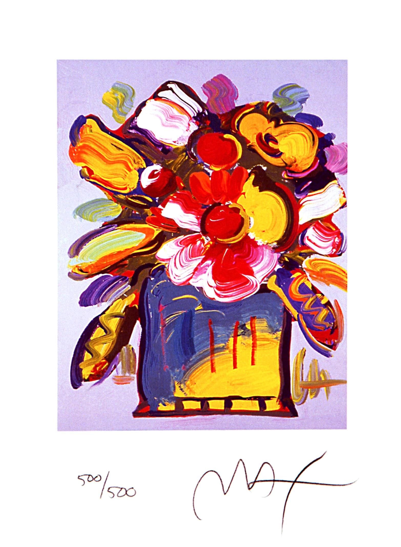 Peter Max, Abstract Flowers II, Hand Signed, Official Limited Edition Lithograph (1 of 4)