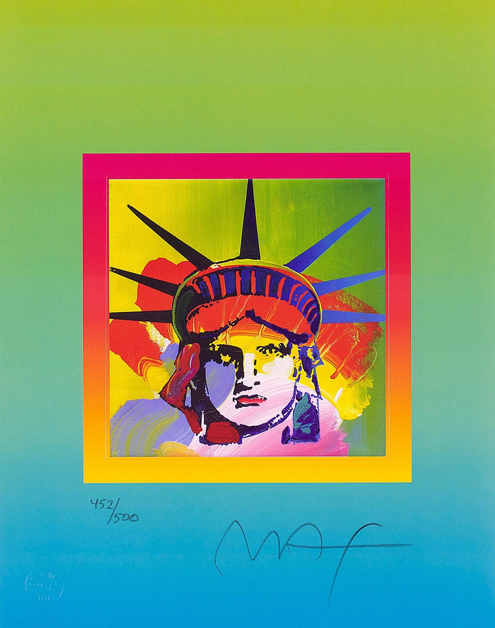 Peter Max, Liberty Head On Blends IV, Hand Signed, Official Limited Edition Lithograph (1 of 4)