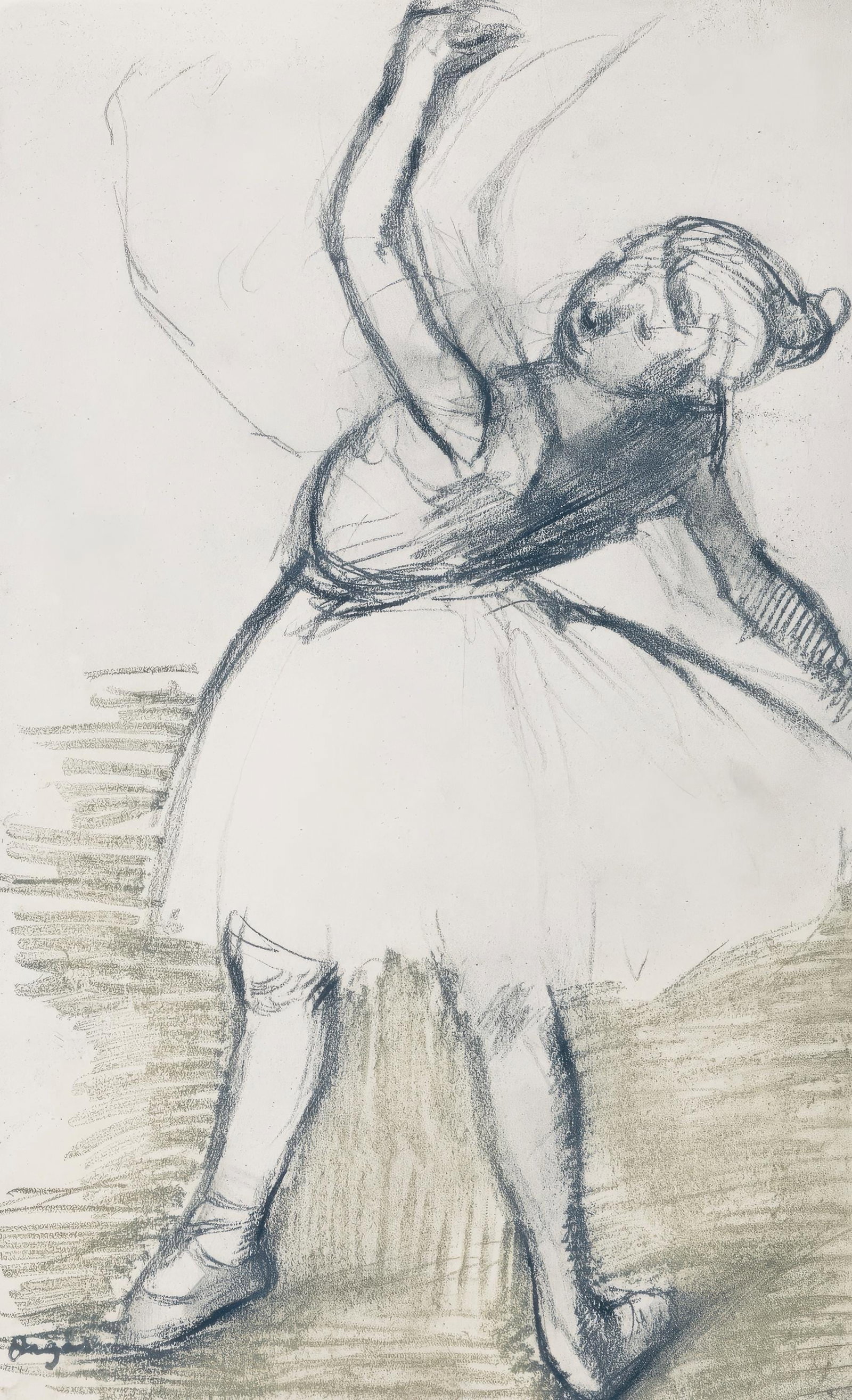 Edgar Degas, Dancer, from Dance Drawings, Limited Edition Engraving, 1936: This exquisite engraving by Edgar Degas (1834-1917), titled Danseuse (Dancer), originates from the celebrated album Degas Danse dessin (Degas Dance Drawings), published by Ambroise Vollard, Paris, and
