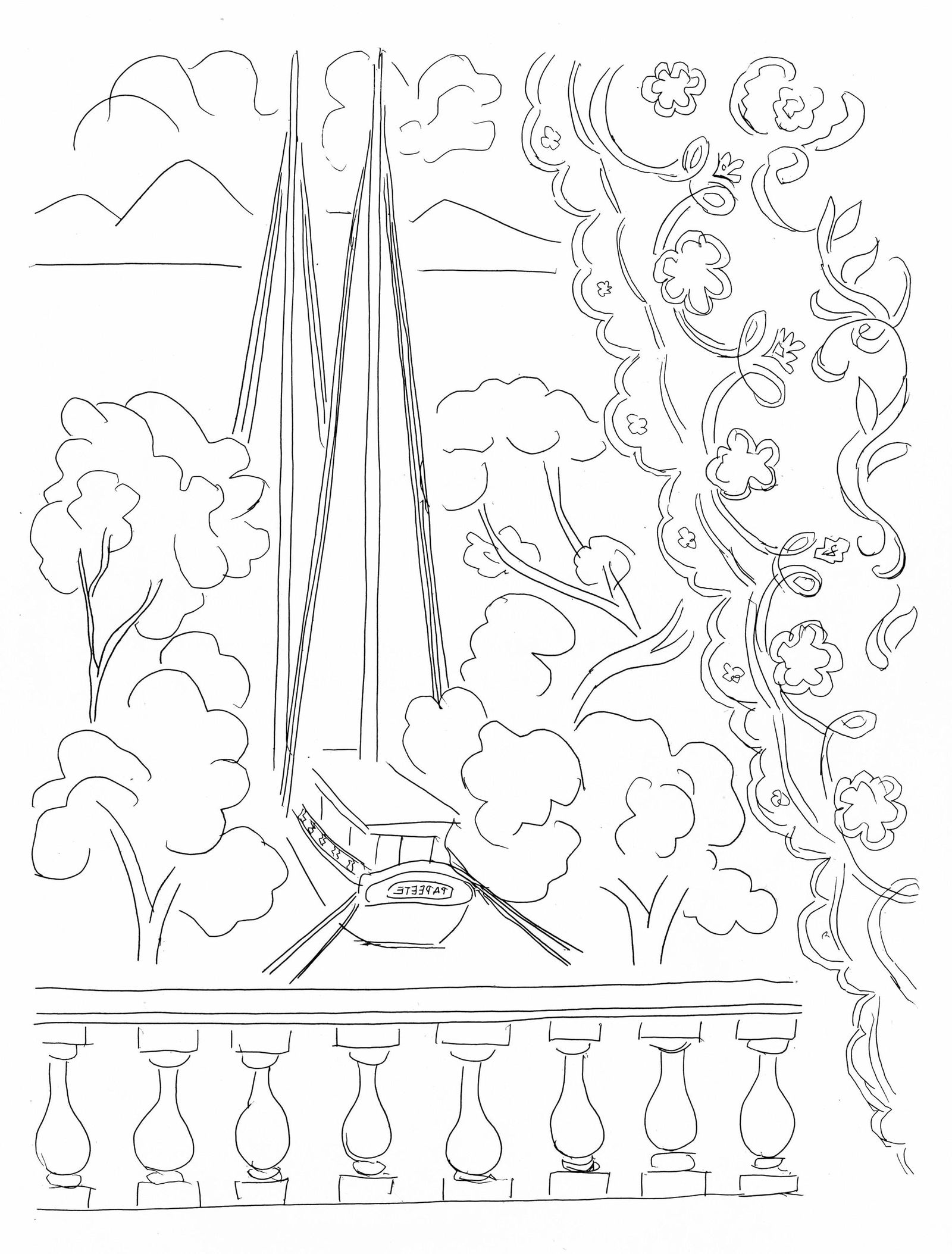 Henri Matisse, Soupir, Poesies de Stephane Mallarme, Limited Edition Lithograph: Lithograph on velin papier bouffant des Papeteries de Casteljaloux paper. Paper Size: 11.02 x 8.46 inches. Inscription: Unsigned and unnumbered, as issued. Condition: Very good/excellent, consistent w