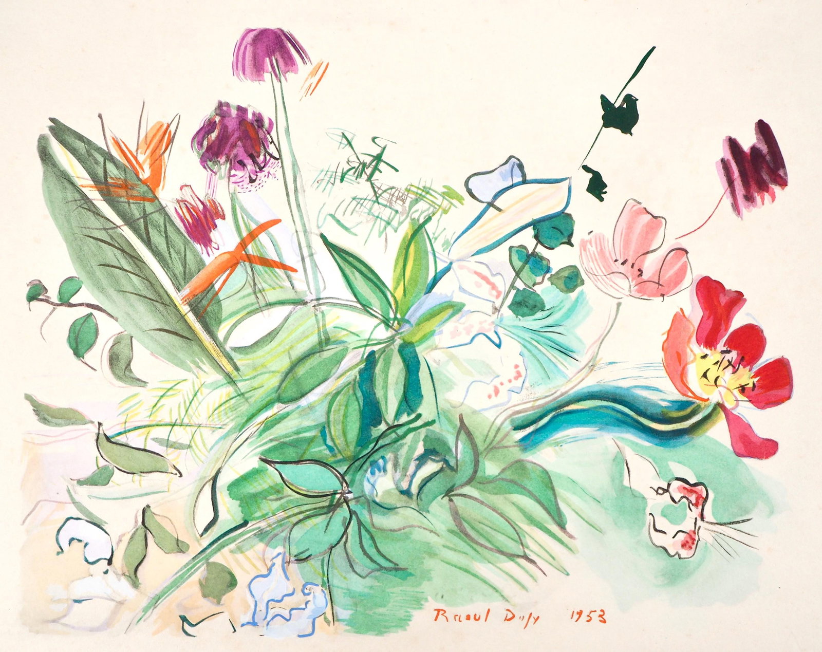 Raoul Dufy, Composition, Eaux-de-vie, Esprit de la fleur et du fruit, Limited Edition Lithograph (1 of 4)
