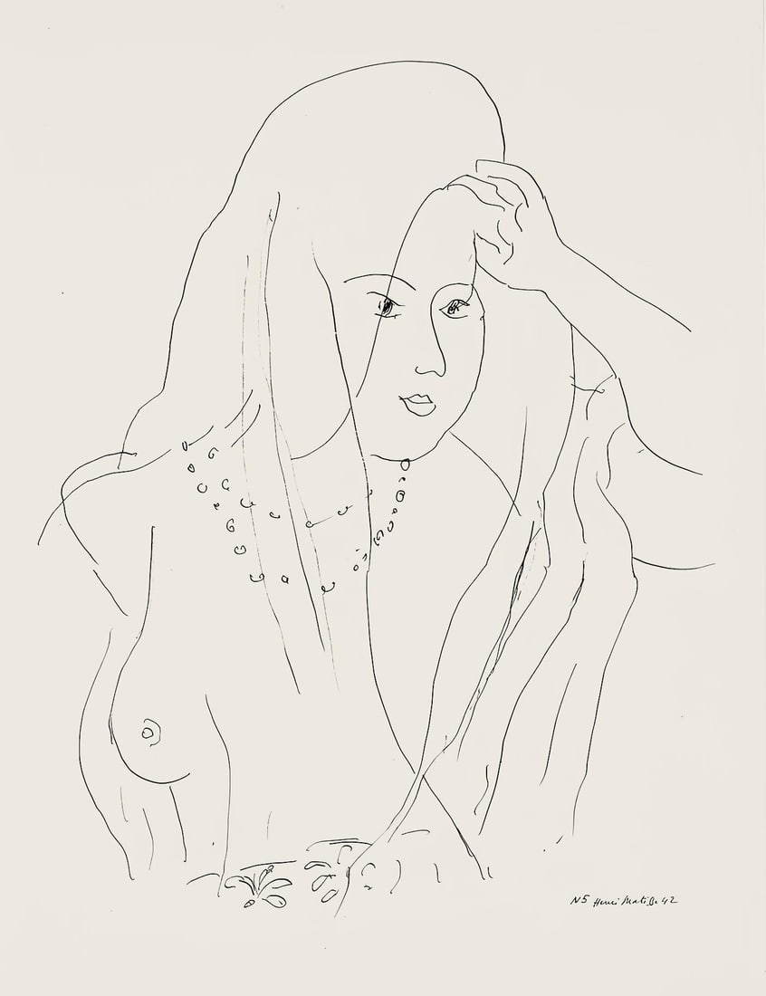 Henri Matisse, Serie N, var. 5 (Duthuit 9), Henri Matisse, Dessins, Themes et variations, Limited: Lithograph on velin pur fil paper. Paper Size: 12.875 x 9.625 inches. Excellent condition. Inscription: Signed in the plate and unnumbered, as issued. Notes: From the folio, Henri Matisse, Dessins,