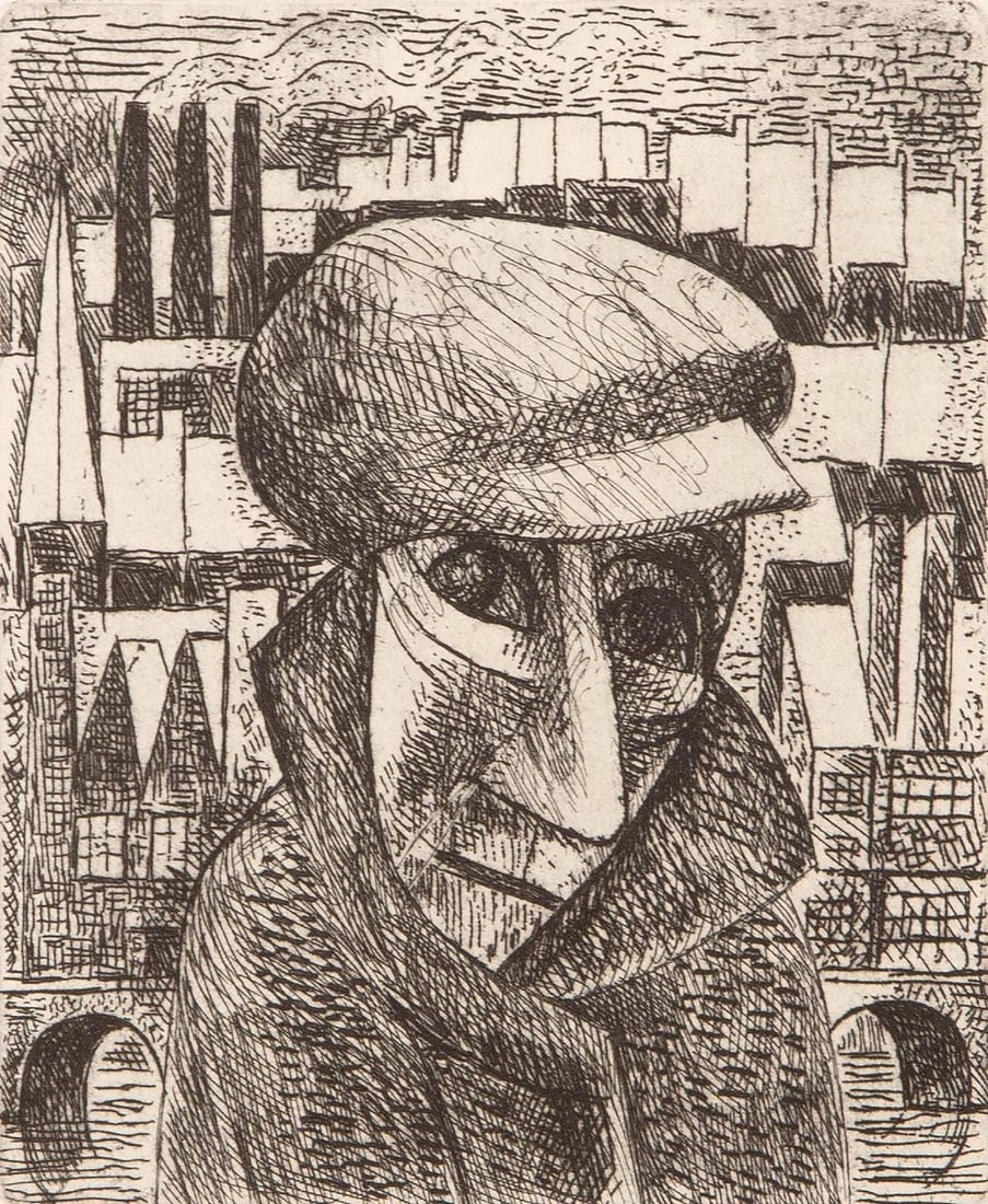 Marcel Gromaire, Composition, Vers un monde volage, Limited Edition Etching (1 of 4)