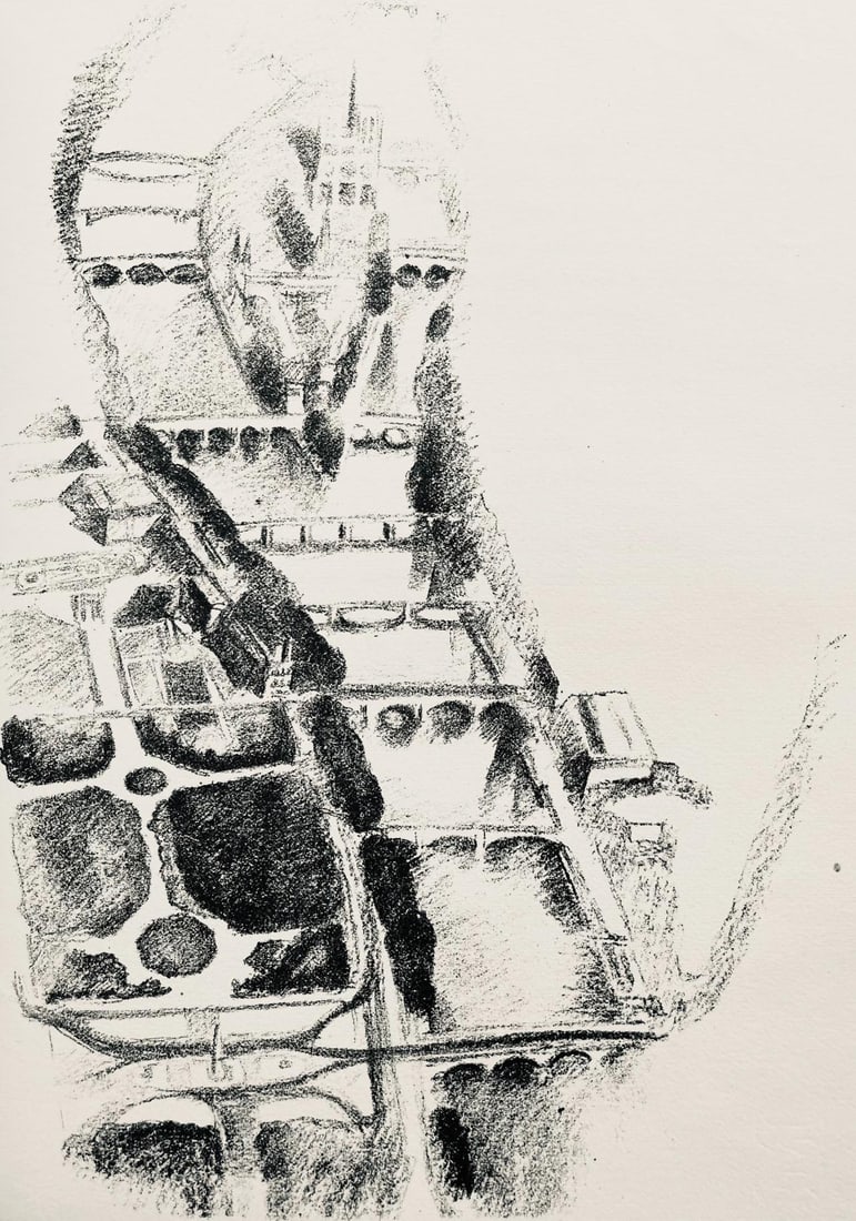 Robert Delaunay, La Seine et l'ile de la Cite (Habasque 720-728), Allo! Paris!, Limited Edition: Lithograph on velin d'Arches paper. Paper Size: 11 x 9 inches. Excellent condition. Inscription: Unsigned and unnumbered, as issued. Notes: From the volume, Allo! Paris!, 1926. Published by Editions