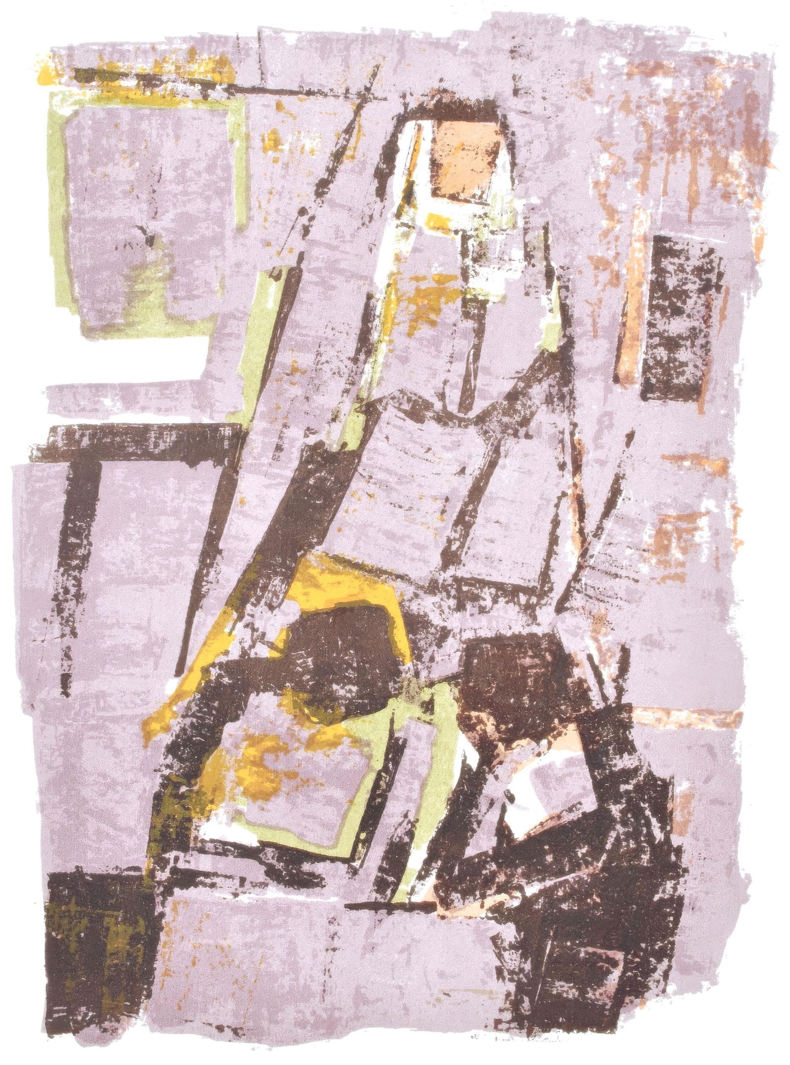 Orlando Pelayo, Composition, Œuvres completes d'Albert Camus, Limited Edition Lithograph: This exquisite lithograph by Orlando Pelayo (1920-1990), titled Sans titre (Untitled), originates from the 1962 album Albert Camus, oeuvres completes, Essais litteraires Noces, l'ete L'exil et le