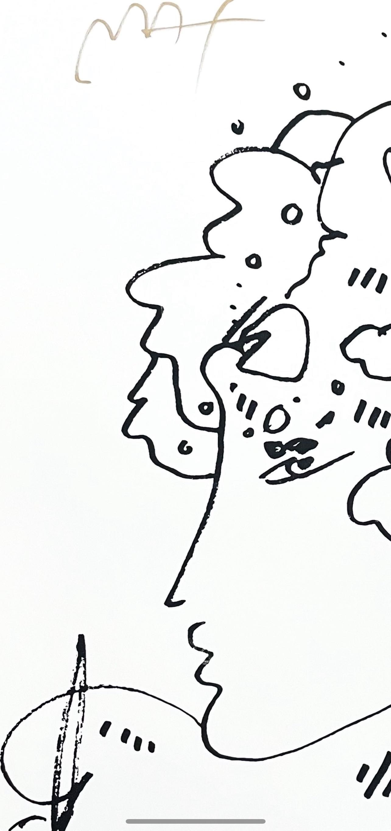 Peter Max, Lady Profile, Hand Signed, Monotype Silkscreen - 2