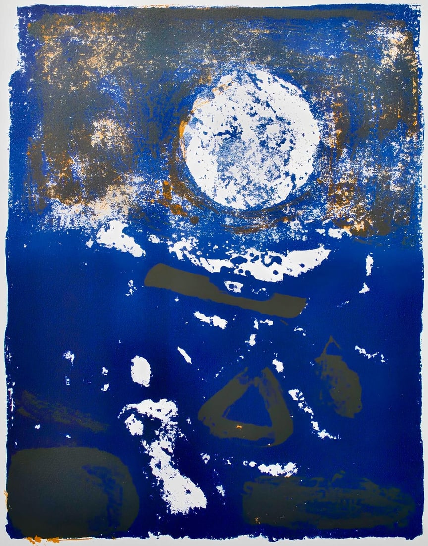 Paul Guiramand, Composition, Œuvres completes d'Albert Camus, Limited Edition Lithograph: Lithograph on velin d'Arches filigrane paper. Paper Size: 11 x 8.5 inches. Excellent condition. Inscription: Unsigned and unnumbered, as issued. Notes: From the volume, Œuvres completes d'Albert Camu