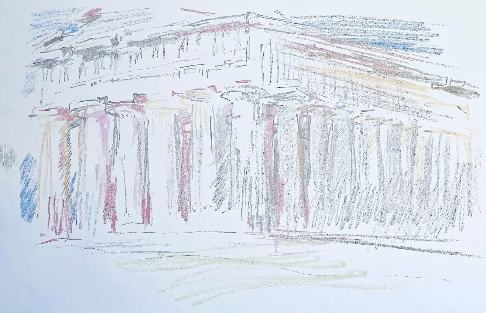 Oskar Kokoschka, Composition, Skizzenbuch der Italienischen Reise 1963, Limited Edition Lithograph: Lithograph on Butten paper. Inscription: Unsigned and unnumbered, as issued. Paper Size: 11.22 x 14.17 inches. Excellent condition. From the volume, Skizzenbuch der Italienischen Reise 1963, 2001. Pub