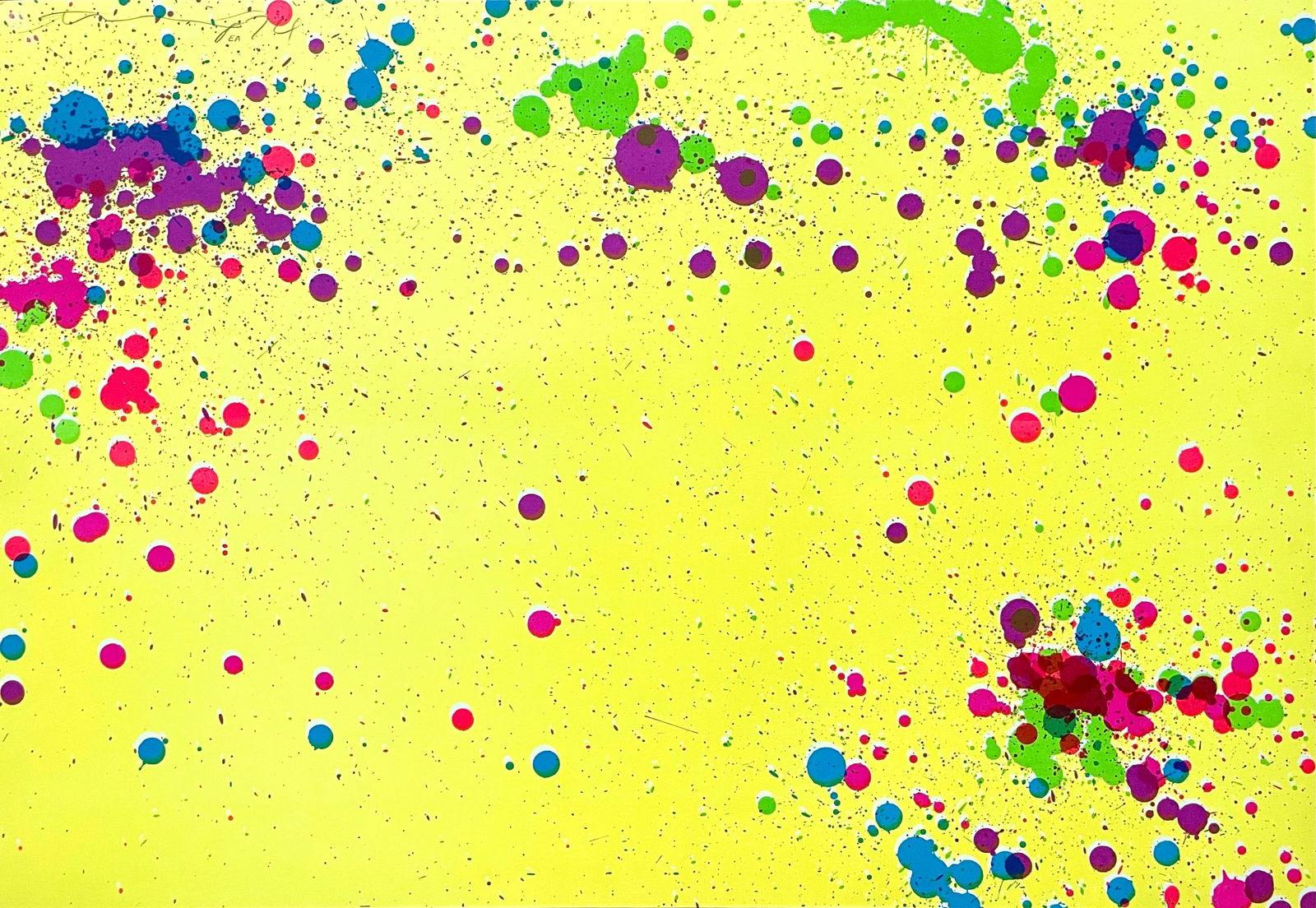 Walasse Ting, Composition, Limited Edition Lithograph: Lithograph on velin de Rives paper. Paper size: 21.75 x 33 inches. Excellent condition. Inscription: Hand signed and numbered, as issued. Notes: Published by Editions Atelier Clot, Paris; printed by C